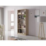 Beige MDF Bookcase - 180x80x30 cm - OSM-527