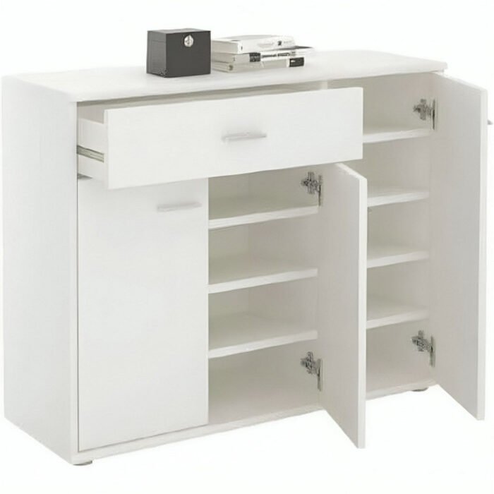 White MDF double-leaf cabinet - 110x140x40 cm - OSM-543 - Image 2