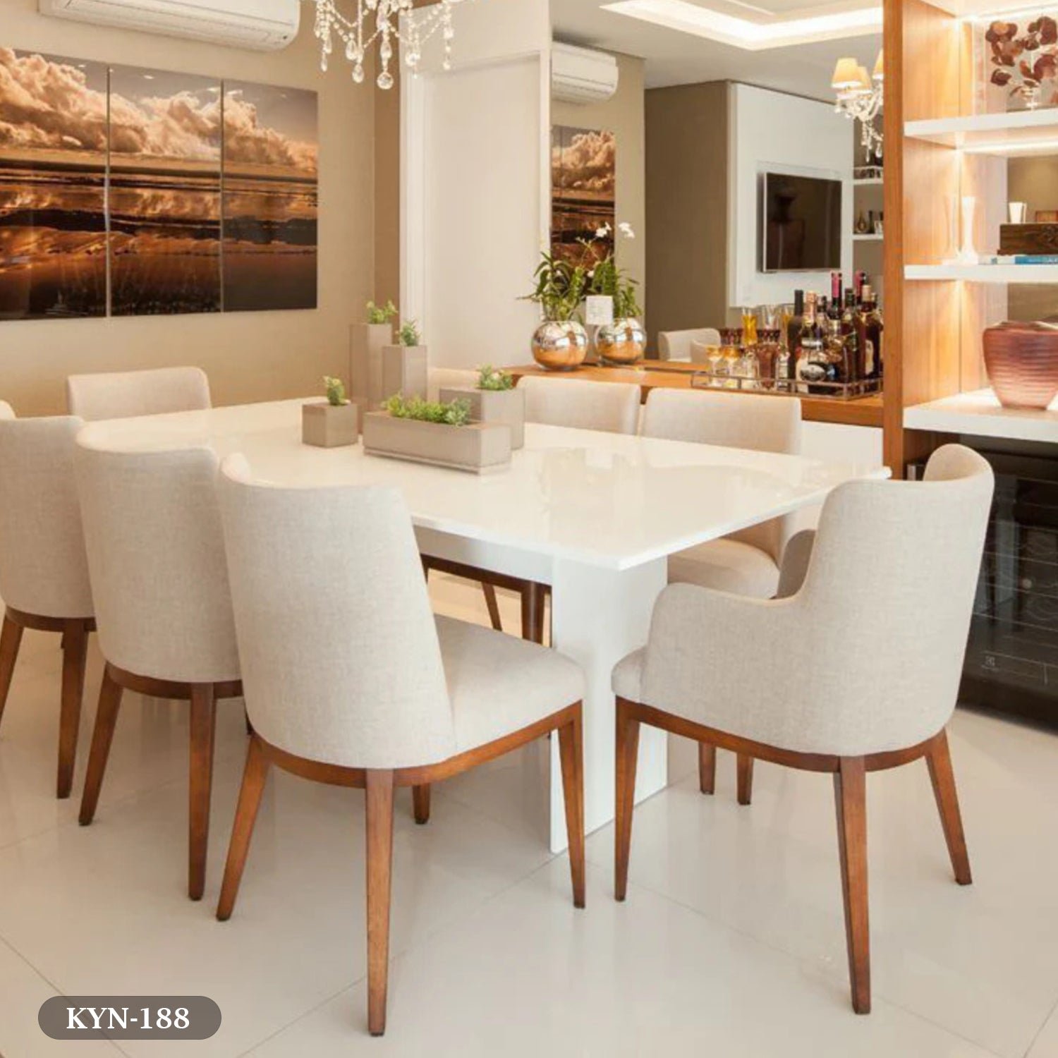 1_83c8f8e3-6b31-449c-b812-99a9d2f95472.jpg Dining table - 9 pieces of beech wood - natural countertop - KYN-188 - Image 1