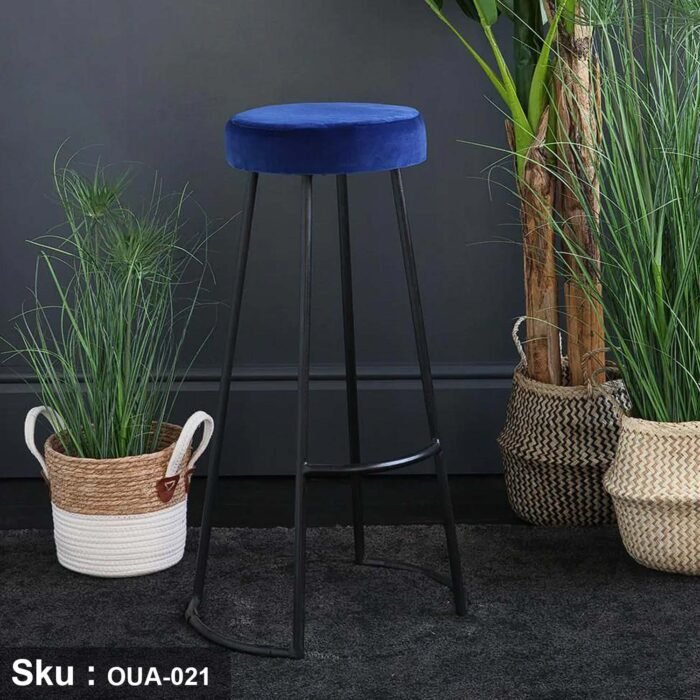 Plush Fabric Bar Stool - 45x78cm - OUA-021 - Image 1