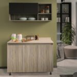 Two-piece kitchen with wood countertops and MDF wood - KYN-007