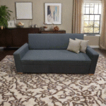 Manx 3-seater sofa bed with swivel back - red beech wood - HST-022