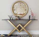 Pam iron console with electrostatic paint and MDF wood