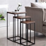 Side table made of MDF wood and metal - WAF-047