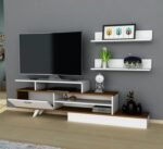 Alecta TV unit with 2 upper shelves, 180 * 52 MDF wood