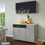 Two-piece kitchen with wood countertops and MDF wood - KYN-004