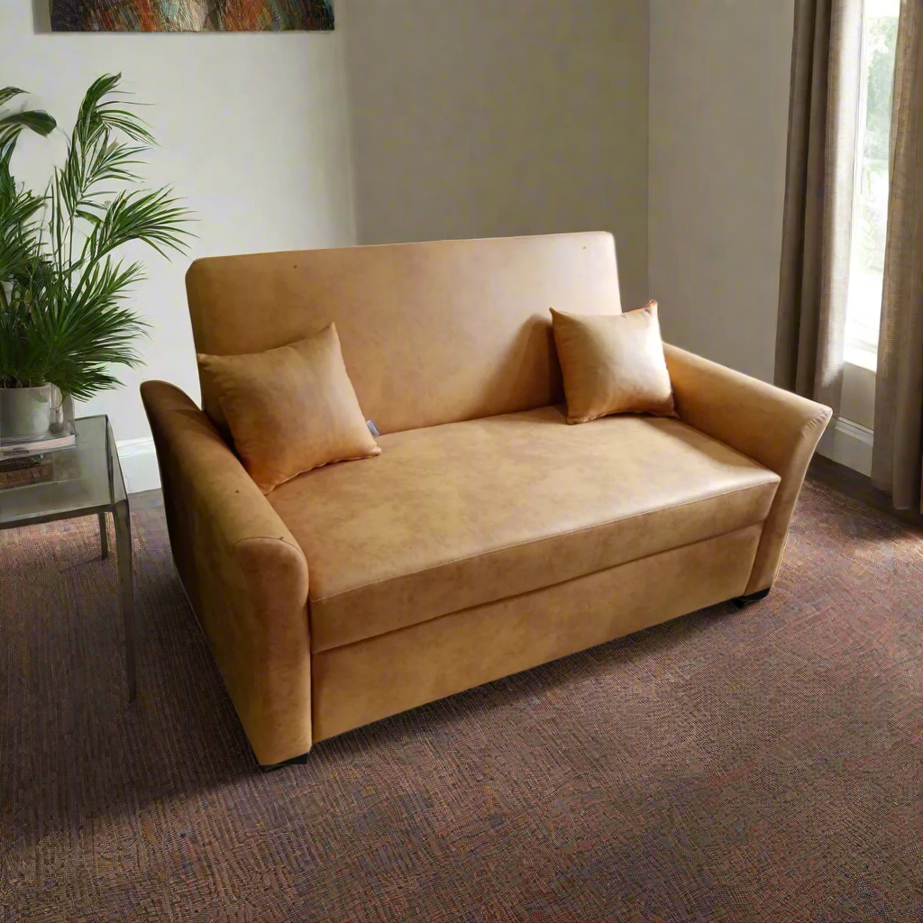 1_9b81334b-d9db-42f0-8338-750fa39dedec.png Manx 2-Seater Sofa Bed - Red Beech Wood - HST-077 - Image 1