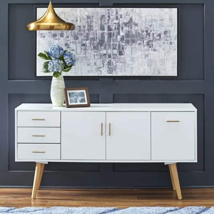 Spanish MDF and white PVC buffet - 75 x 150 x 40 cm - OSM-586 - Image 1