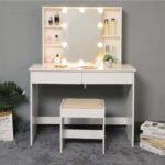 High quality MDF wood dresser with pouf - OSM-046