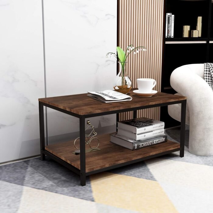 High quality metal and wood coffee table - OMM-033 - Image 1