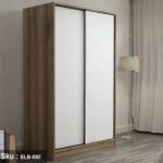Abri cupboard 120 * 200 MDF wood (white * wooden) - Image 5