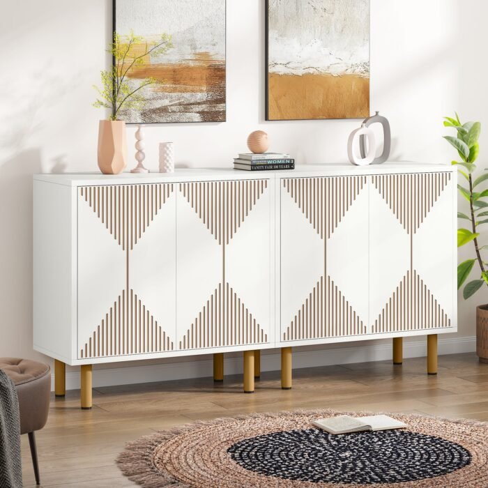 Sideboard Buffet, 58? Modern Storage Cabinet with Doors - Image 1