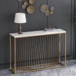 Patrick iron console, electrostatic paint and marble