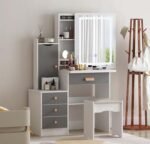 High quality MDF wood dresser with pouf - OSM-036