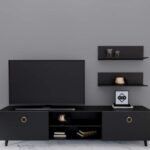 TV table with additional units made of high-quality MDF wood - HFS-125