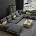 Beech wood corner with linen or velvet fabric - KYN-042