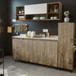 Two-piece kitchen with wood countertops and MDF wood - KYN-002