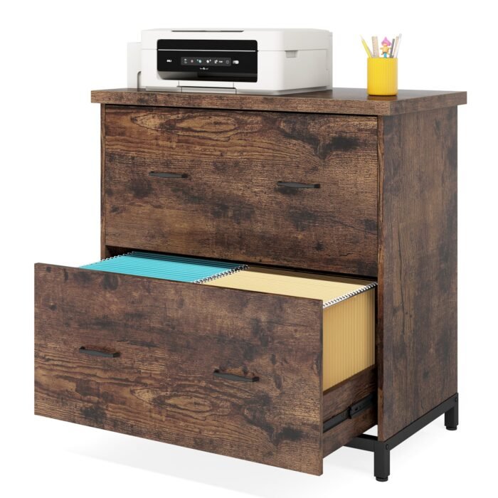 File Cabinet, 2-Drawer Lateral Filing Cabinet Printer Stand - Image 1