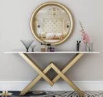 Iron console with electrostatic paint