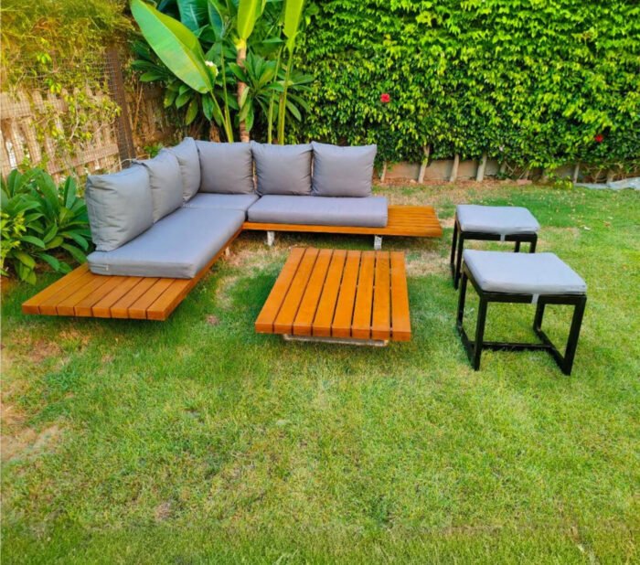 Beech wood corner sofa for 5 peop- OS-Wd-018 - Image 1