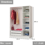 Tomisa wardrobe 150 * 210 Spanish MDF wood - Image 3