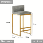 Metal bar stool with hot paint - OMM-012 - Image 3