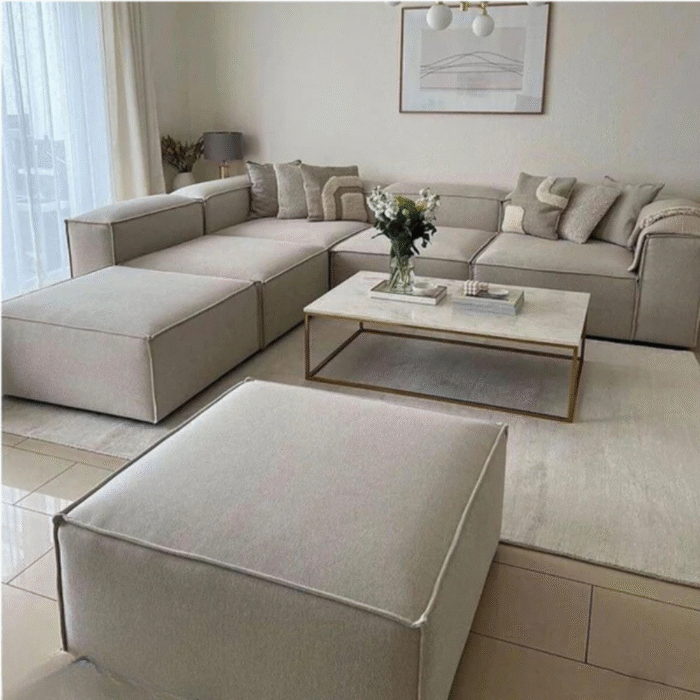 Beech wood corner with linen or velvet fabric - KYN-029 - Image 1