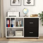 File Cabinet, Mobile Lateral File Cabinet with 2 Drawers - Image 4