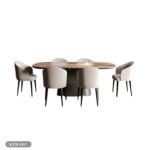 Dining table - 7 pieces, wooden counter - HBL surface - KYN-167 - Image 2