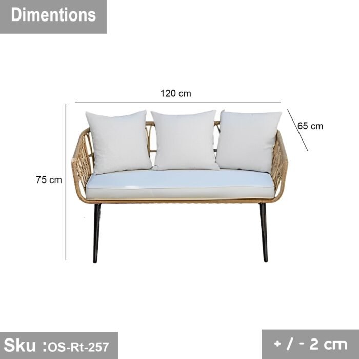 Sydney One Rattan Sofa 2 Seater - Image 2