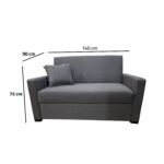 Manx 2-Seater Sofa Bed - Red Beech Wood - HST-078 - Image 3