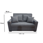Manx 2-Seater Sofa Bed - Red Beech Wood - HST-083 - Image 3