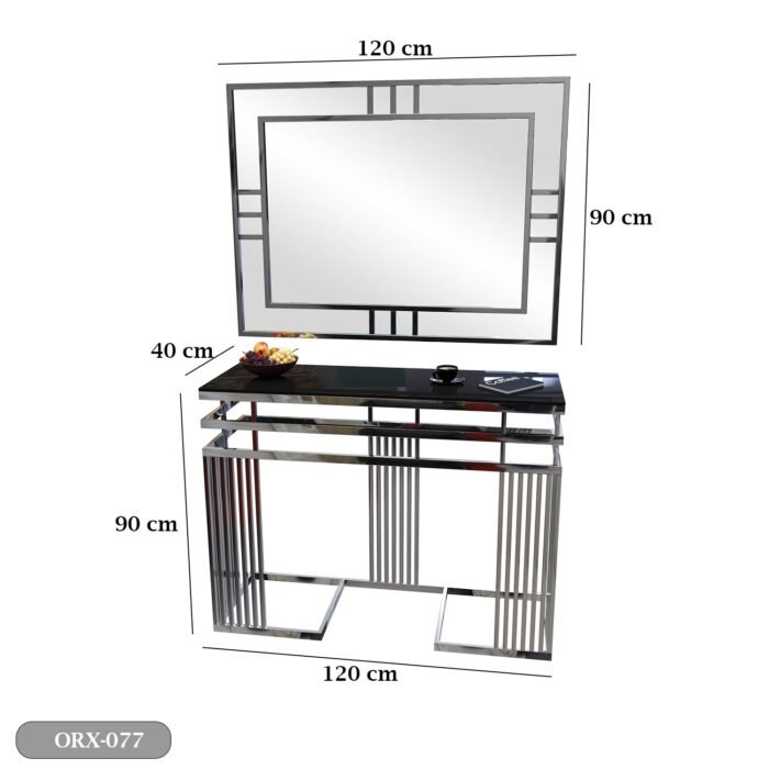 Stainless Steel Console and Mirrors - ORX-077 - Image 3