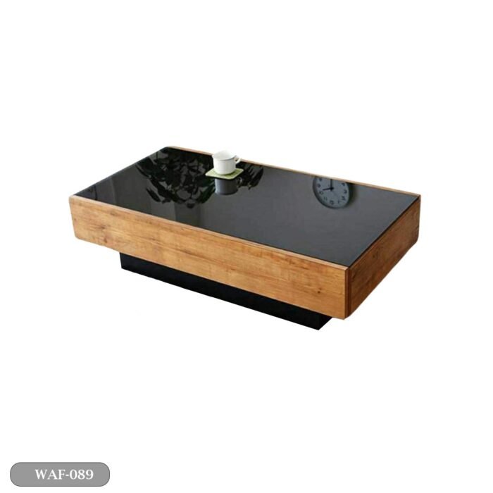 Coffee table - high quality MDF wood and glass top - WAF-089 - Image 2