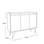 White and beige MDF buffet - 80 x 120 x 40 cm - OSM-574 - Image 2