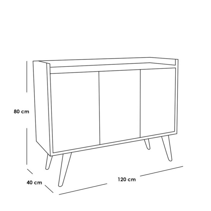 White and beige MDF buffet - 80 x 120 x 40 cm - OSM-574 - Image 2