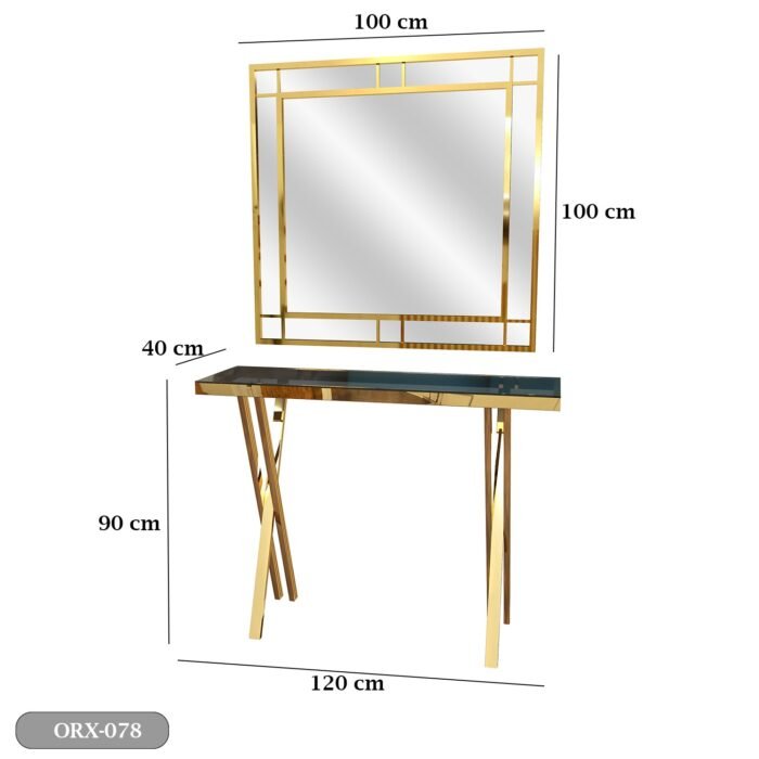 Stainless Steel Console and Mirrors - ORX-078 - Image 3