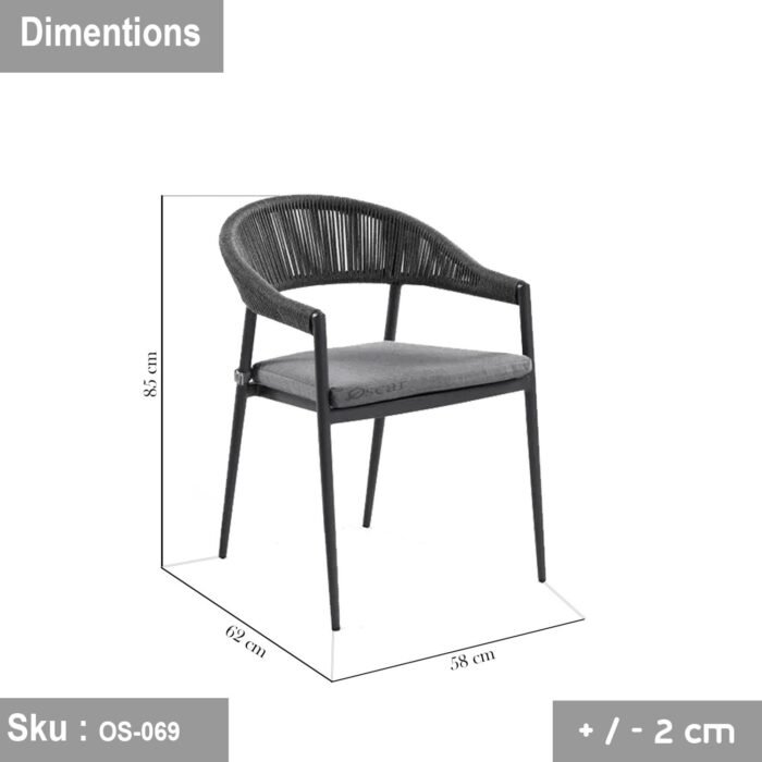 Nivala Rope Chair - Black - Image 2