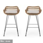 Set of 2 Brita Rattan Flat Bar Chairs - Image 2