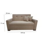 Manx 2-Seater Sofa Bed - Red Beech Wood - HST-066 - Image 4