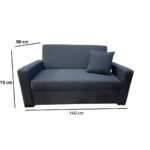 Manx 2-Seater Sofa Bed - Red Beech Wood - HST-079 - Image 3