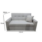 Manx 2-Seater Sofa Bed - Red Beech Wood - HST-080 - Image 3