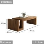 Natural wood coffee table - 120 * 45 - ELG-044 - Image 3