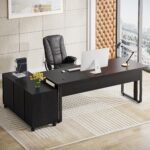 70.8? Executive Desk with 47? Mobile File Cabinet, L Shaped Computer Desk - Image 2