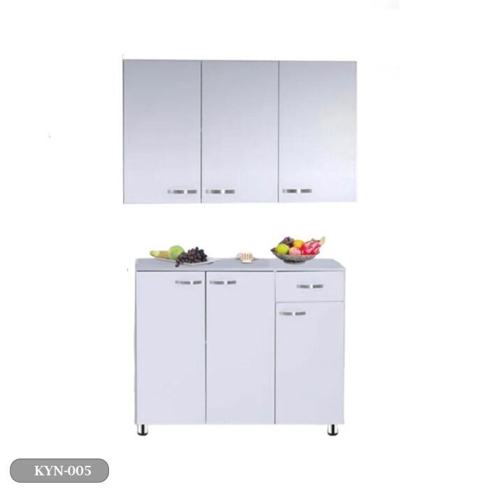Two-piece kitchen with wood countertops and MDF wood - KYN-005 - Image 2