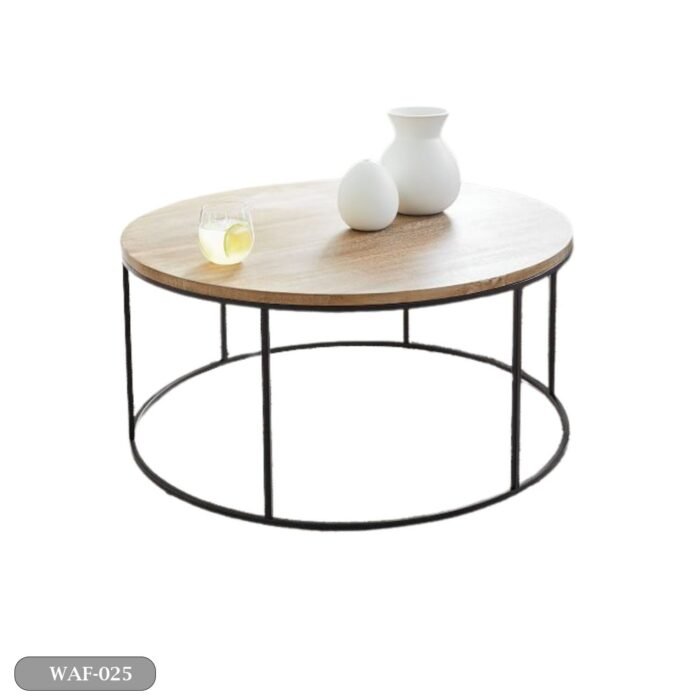 Wooden MDF and metal coffee table - WAF-025 - Image 2