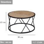 Coffee table barrel 80 * 45 MDF wood - Image 2