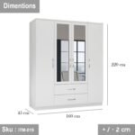 Spanish MDF wood wardrobe - ITM-019 - 220cmX160cm - Image 2
