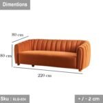 Early beech wood side sofa - ELG-024 - 220 * 80 - Image 3