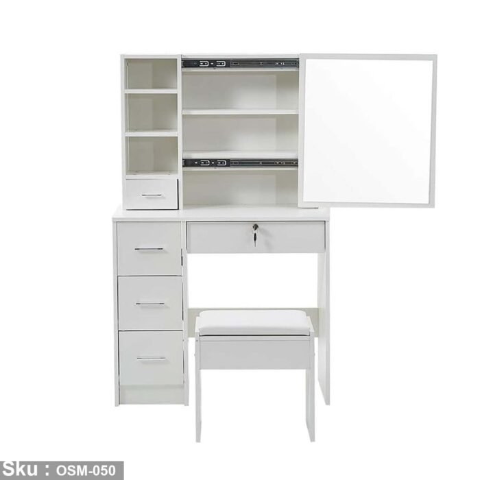 High quality MDF wood dresser with pouf - OSM-050 - Image 2
